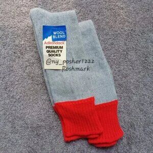 *𝓥𝓲𝓷𝓽𝓪𝓰𝓮 𝗔𝗱𝗶𝗿𝗼𝗻𝗱𝒂𝗰𝗸 Wool Socks Gray Red 10-13 (2 Pairs)
